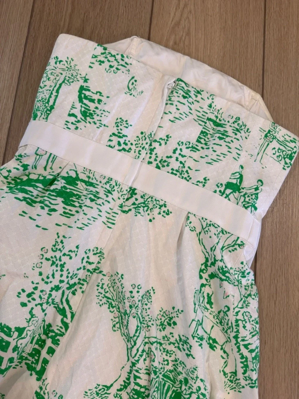 Lilly Pulitzer Amberly strapless sundress sz 4 all over toile print Preppy vacay - Picture 8 of 9